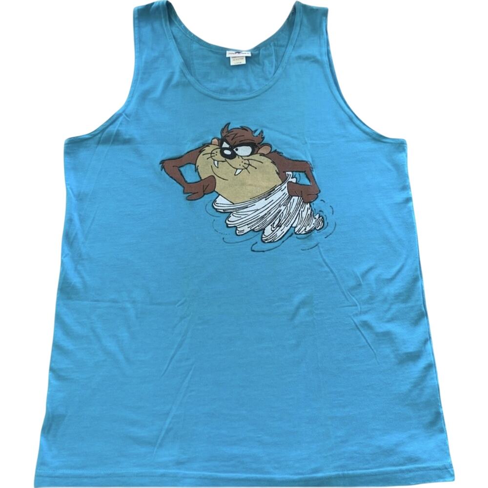 Vintage 90s Pro Spirit Hand Painted Taz Looney Tunes Tank Top Mens Large L USA